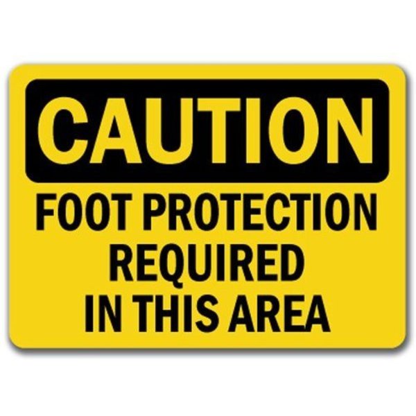 Signmission Caution Sign-Foot Protection Required In This Area-10 x 14 OSHA Sign, 14" H, CS-Foot Protection CS-Foot Protection